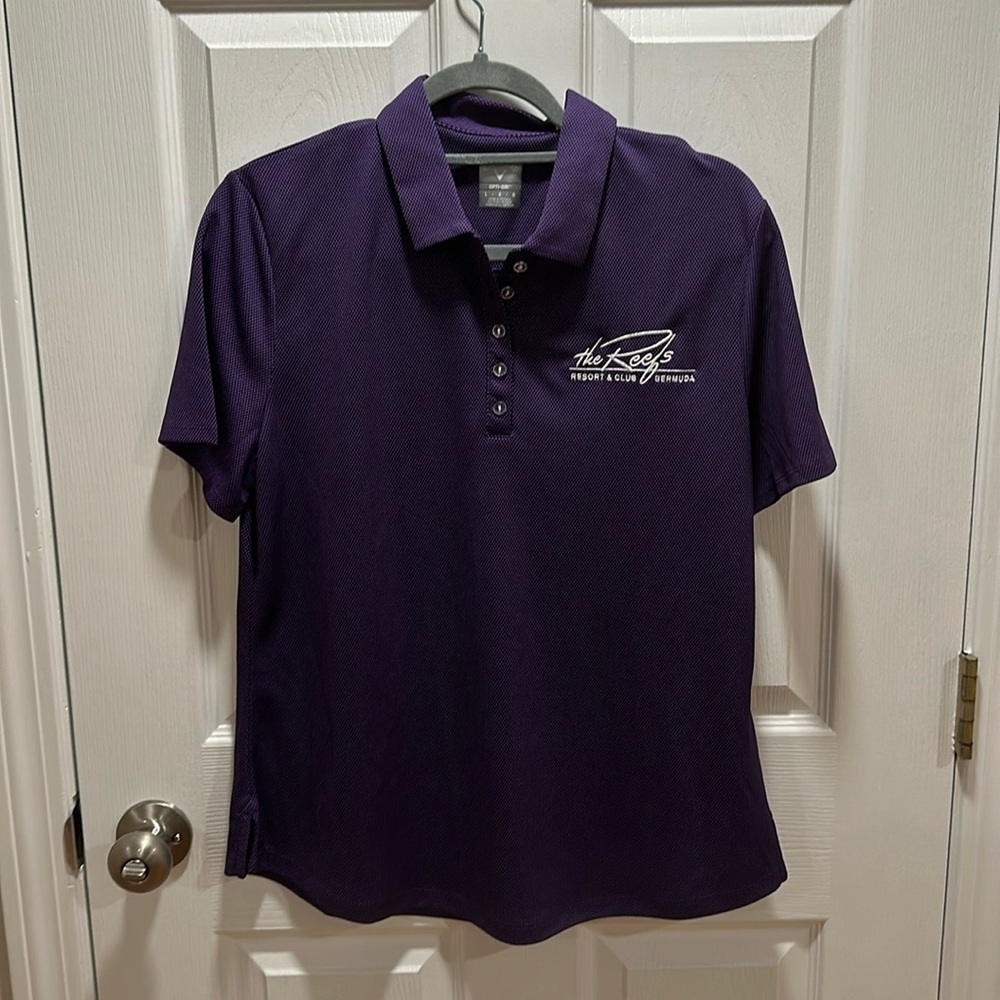 Callaway Women’s Golf Purple Shirt - “The Reefs Resort & Club Bermuda” - Large